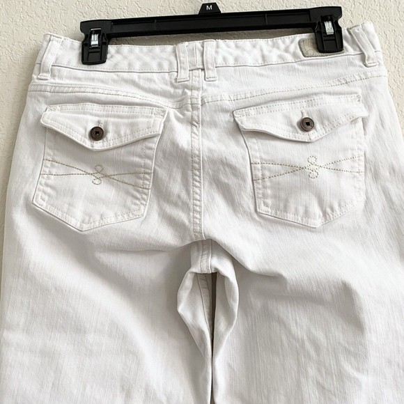 Tommy Hilfiger Sz 6 Capris Womens AMERICAN‎ SPIRIT  Mid Rise White Denim Cuffed - Picture 10 of 11